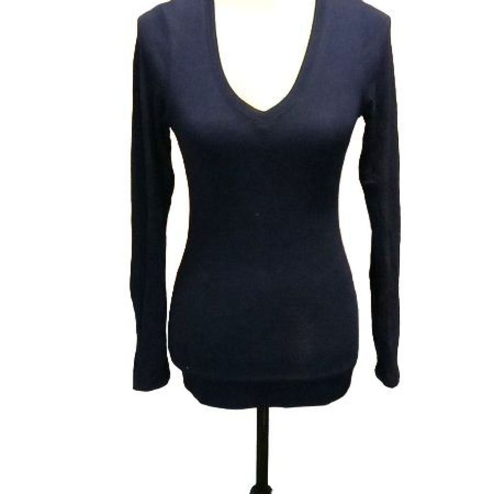 Bozzolo V-neck Black Long Sleeve Blouse Women's Size Small‎